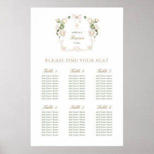 Poster Delicadas Rosas de Marfim Quadro de Assentos de Ba