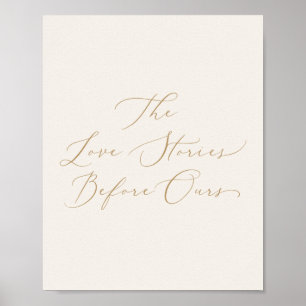 Poster Delicado Dourado Creme As Histórias de Amor Antes