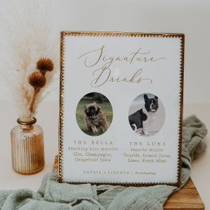 Poster Delicar Bebidas De Assinatura De Foto De Cachorro