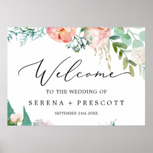 Poster Delicar Preto Boas-vindas ao Casamento Romântic
