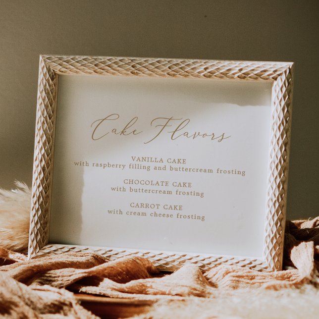 Poster Delicar Sabores De Bolo De Caligrafia Dourada (Criador carregado)