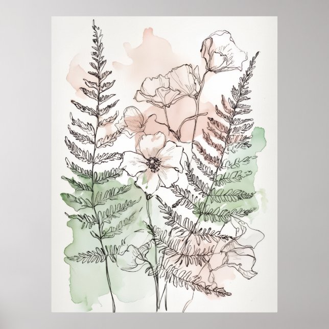 Poster Delicate floral wall art for new homeowners (Frente)