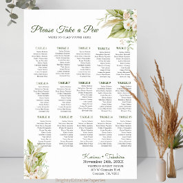 Poster Delicate Pampas Pega um gráfico de casamentos de e
