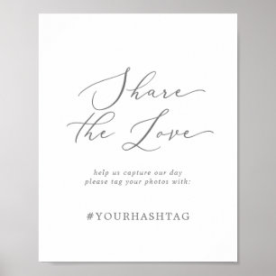 Poster Delicate Silver Compartilha A Hashtag Do Casamento