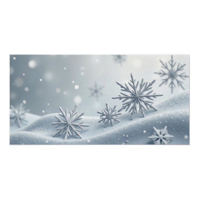 Pôster Delicate Snowflakes – Minimal Winter Wall Art (Frente)