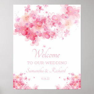 Poster Delicate Watercolor Floral Wedding