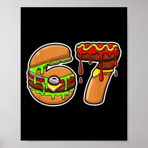 Poster Delícia de Fusão de Comida de Pizza de Hambúrguer