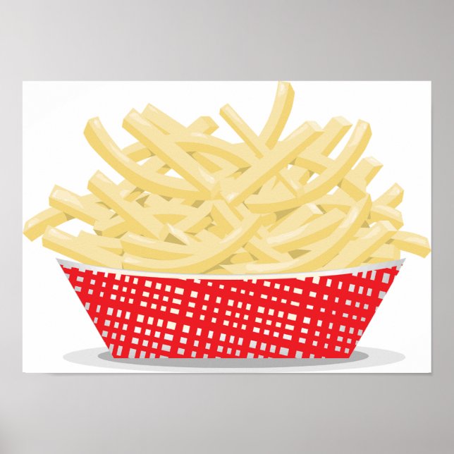 Pôster Deliciosas Batatas Fritas Retro Fast Food  (Frente)