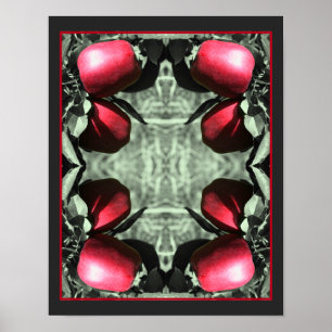 Poster Deliciosas Maçãs Na Árvore Cor Parcial Abstrato
