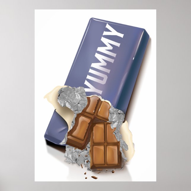 Poster Delicioso Barra de Chocolate (Frente)