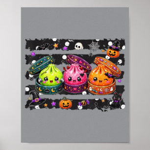 Poster Delicioso Halloween Dumpling Kawaii Assustador Com