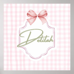 Poster Delilah Baby Nursery Gingham Personalizado