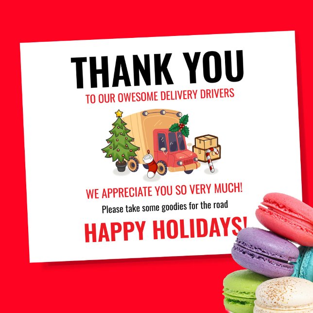 Poster Delivery Driver Thank You Snack Sign (Criador carregado)