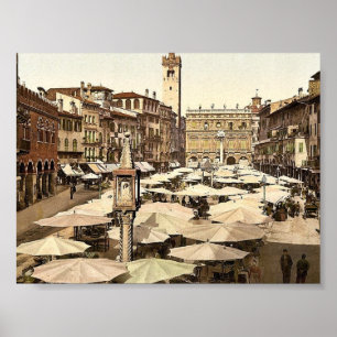 Pôster Delle Erbe de Piazzi, clássico Photochro de