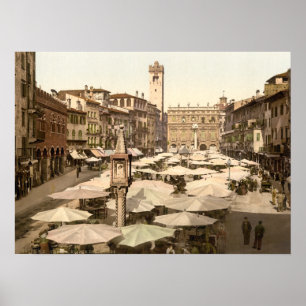 Pôster Delle Erbe de Piazzi, Verona, Italia