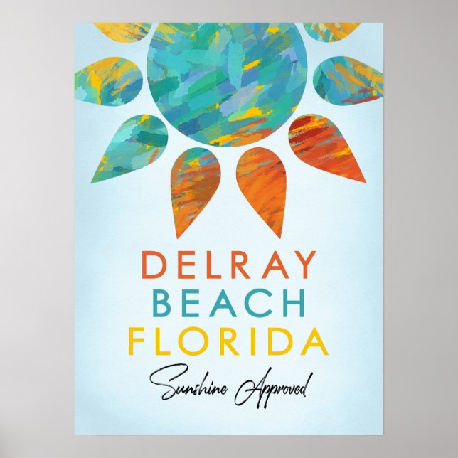 Poster Delray Beach Sunshine Viagem (Frente)