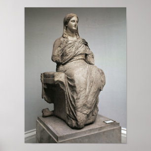 Pôster Demeter, statue from Knidos, Asia Minor, c.350BC
