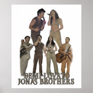 Poster Demi Lovato Jonas Brothers retrô