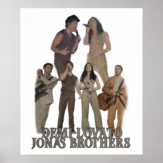 Poster Demi Lovato Jonas Brothers retrô (Frente)