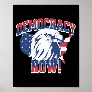 Poster Democracia Agora Vote Kamala Harris 2024 Democrata