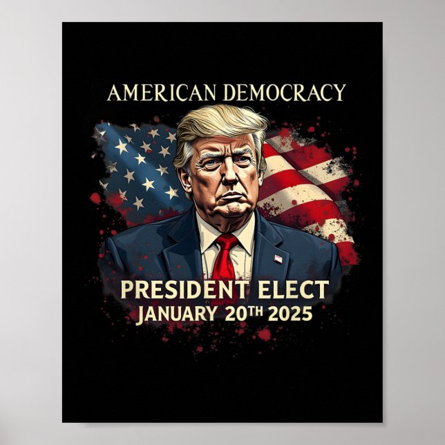 Poster Democracia Americana Eleve Donald Tru (Frente)