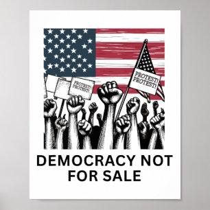 Poster Democracia Anti Trump Não Está À Venda Protesto de