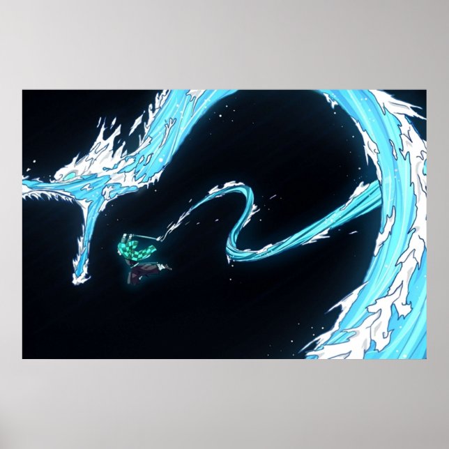 Poster Demon Slayer Tanjiro Respiração de Água (Frente)