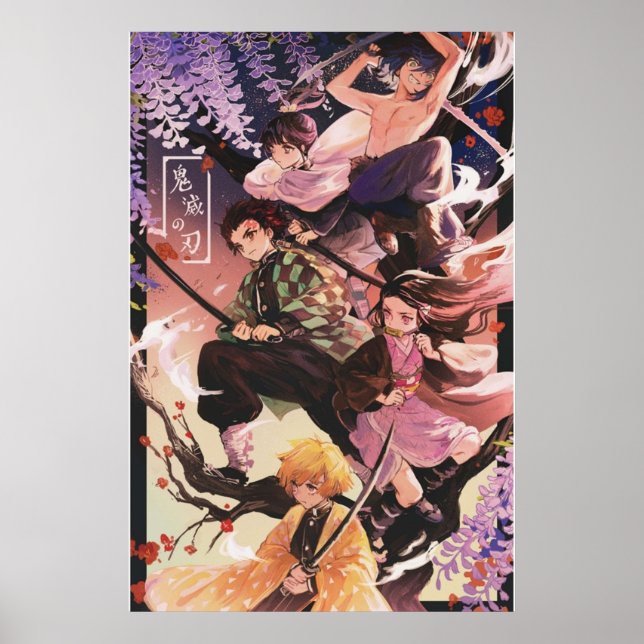Poster Demon Slayer Tanjirou Nezuko Zenitsu Inosuke Shin (Frente)