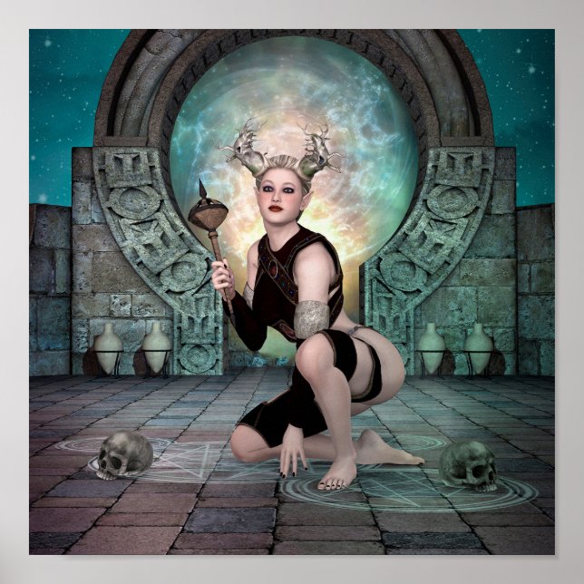 Poster demon woman and dimensional stargate. (Frente)