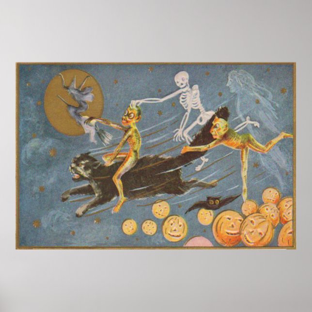 Pôster Demônio da Bruxa Fantasma Negra (Frente)