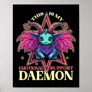 Poster Demônio De Apoio Emocional Com O Gato-De-Cabra-Bon