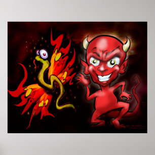 Poster demônio e borboleta
