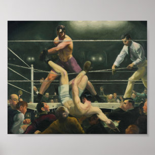Poster Dempsey e encaixotamento de Firpo - George Bellows