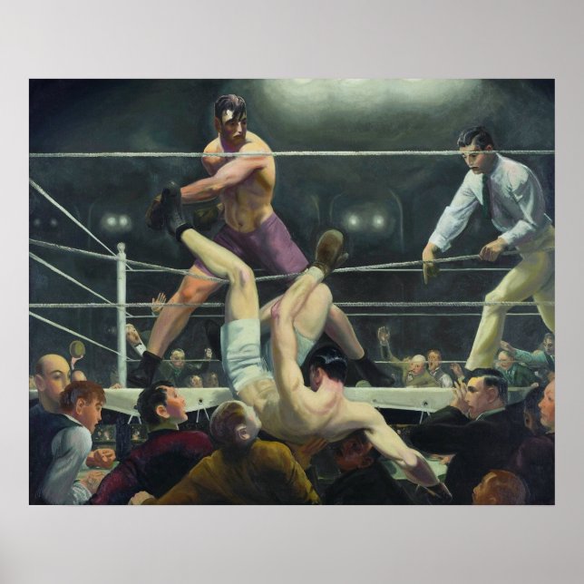 Poster Dempsey e Firpo, George Bellows (Frente)