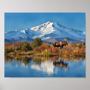 Poster Denali National Park Alaska Watercolor