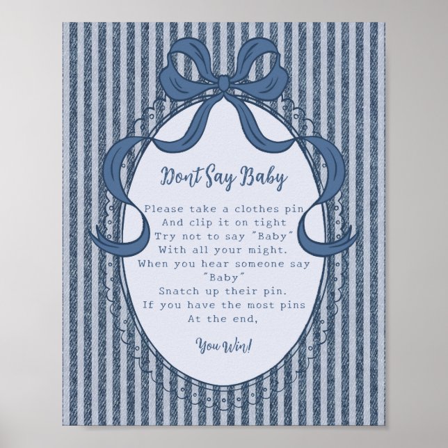 Poster Denim Coquette Bow Blue Jean Dont Say Baby Game (Frente)