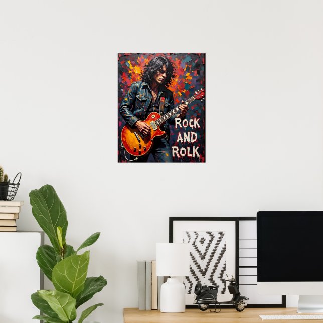 Poster Denim e Guitarra (Escritório em casa)