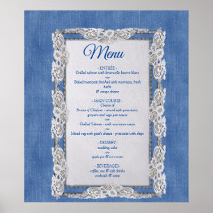 Poster Denim Jean faz bolsos e Lace