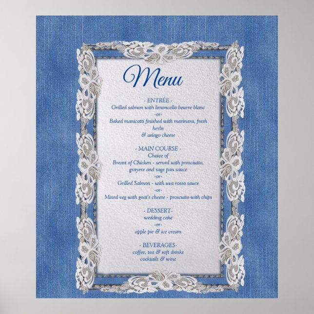 Poster Denim Jean faz bolsos e Lace (Frente)