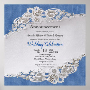 Poster Denim Texturado com Lace