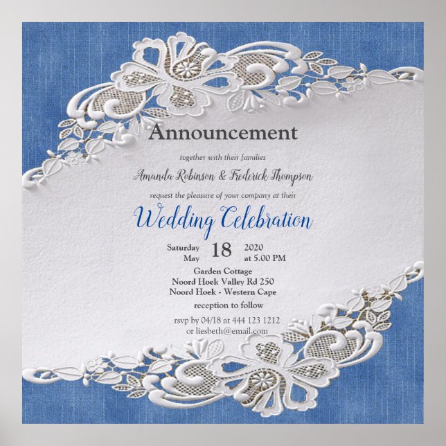 Poster Denim Texturado com Lace (Frente)