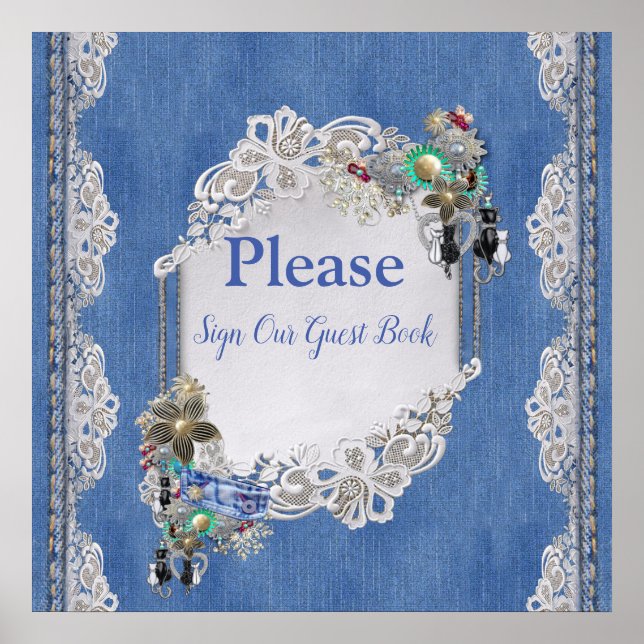 Poster Denim Textuturado Lace e Costume Jewelry (Frente)