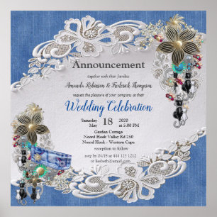 Poster Denim Textuturado Lace e Costume Jewelry