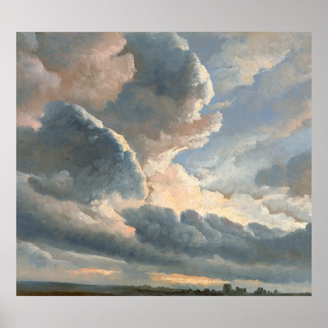 Poster Denis' Study of Clouds with a Sunset near Rome (Frente)