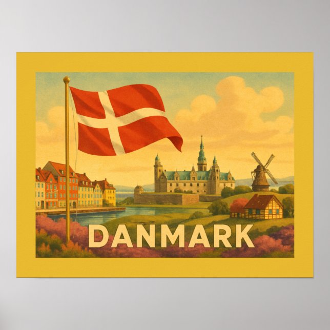 Poster Denmark Castle Windmill (Frente)