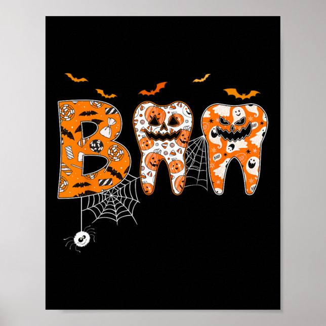 Poster Dente Boo Dente Bompkin Dentista Halloweista Denta (Frente)