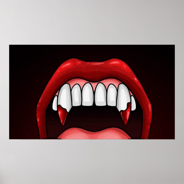 Poster Dentes de Halloween de Vampiro (Frente)