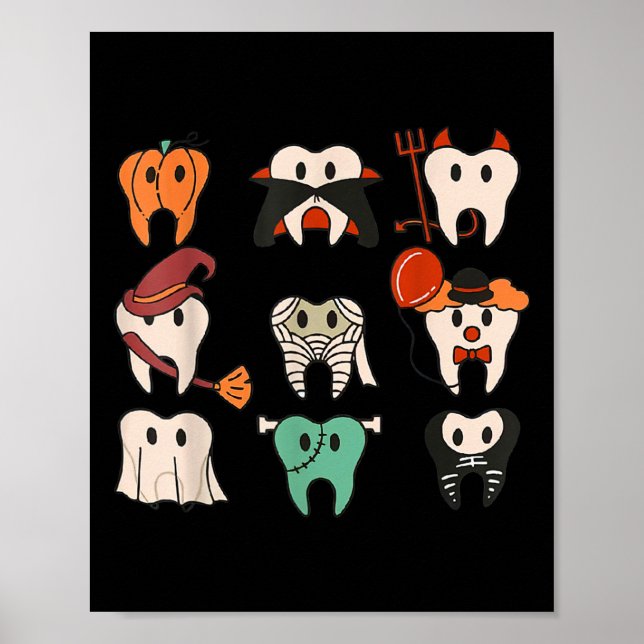 Poster Dentes de Halloween Dentista de Halloween assustad (Frente)