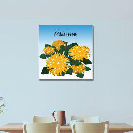 Poster Dentes-de-leão Amarelos Estilizados Flores Silvest