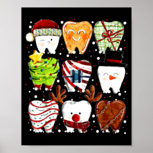 Poster Dentes de Natal Fofo Dentista de Natal Divertido D